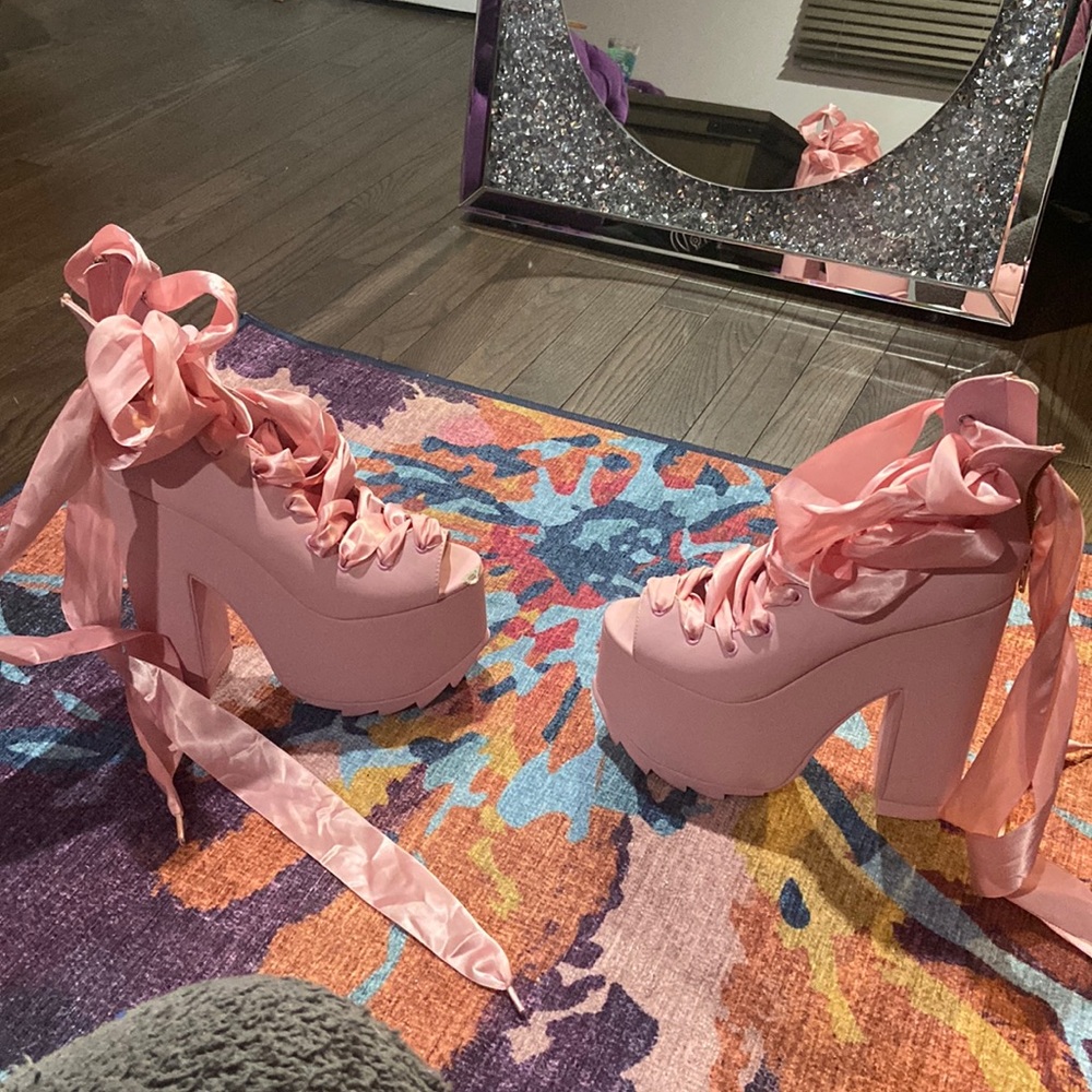 Y.R.U. & Dolls Kill Pink Ballet Bae Platforms